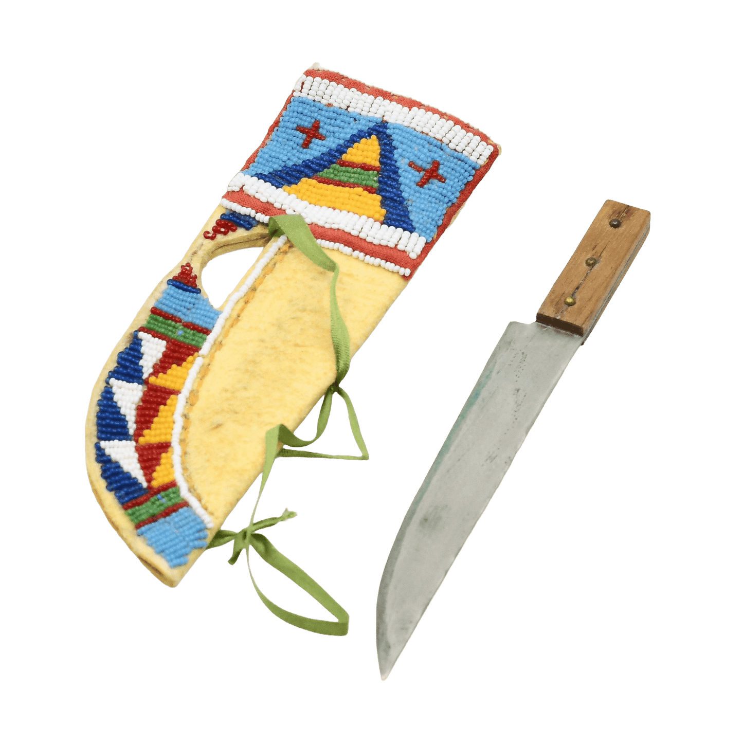 Vintage Plains Tiny Knife and Sheath - Turquoise & Tufa