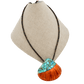Vintage Pueblo Necklace Of Inlay Spiny Oyster Shell Necklace With Turquoise Inlay - Turquoise & Tufa