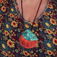 Vintage Pueblo Necklace Of Inlay Spiny Oyster Shell Necklace With Turquoise Inlay - Turquoise & Tufa