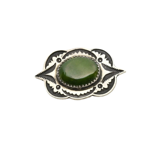 Vintage Silver and Turquoise Brooch By George Stumpff - Turquoise & Tufa