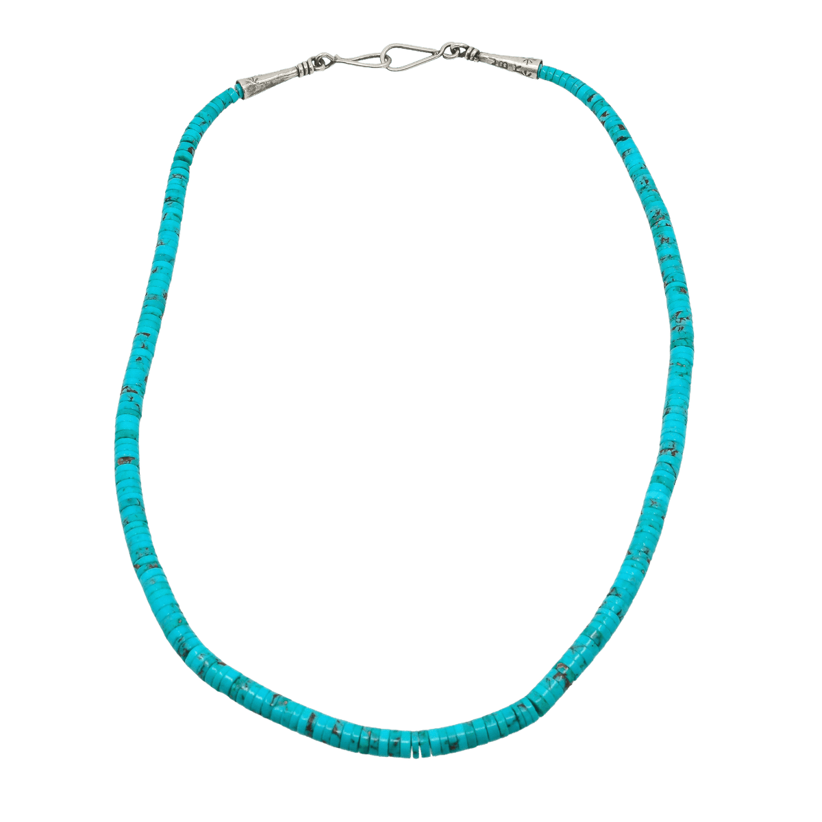 Vintage Single Strand Turquoise Necklace by Joe B. Reano and His Daughter - Turquoise & Tufa