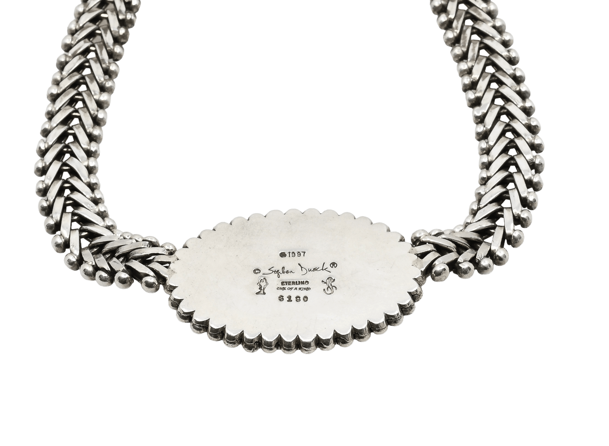 Vintage Sterling Silver and Labradorite Statement Necklace by Stephen Dweck - Turquoise & Tufa