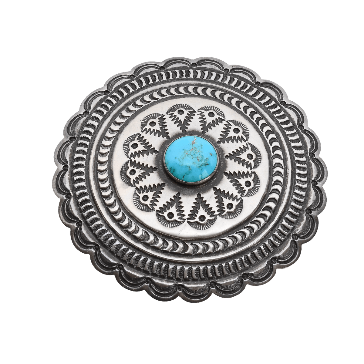Vintage Thompson Piaso Pin Pendant Silver and Turquoise - Turquoise & Tufa