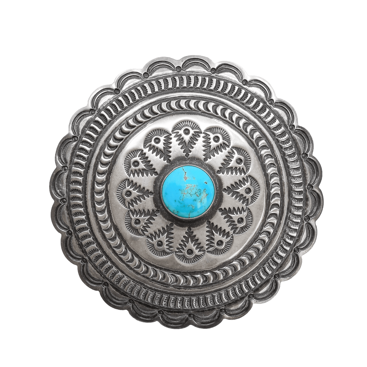 Vintage Thompson Piaso Pin Pendant Silver and Turquoise - Turquoise & Tufa