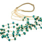 Vintage Three Strand Melon Shell Necklace With Turquoise Nuggets - Turquoise & Tufa