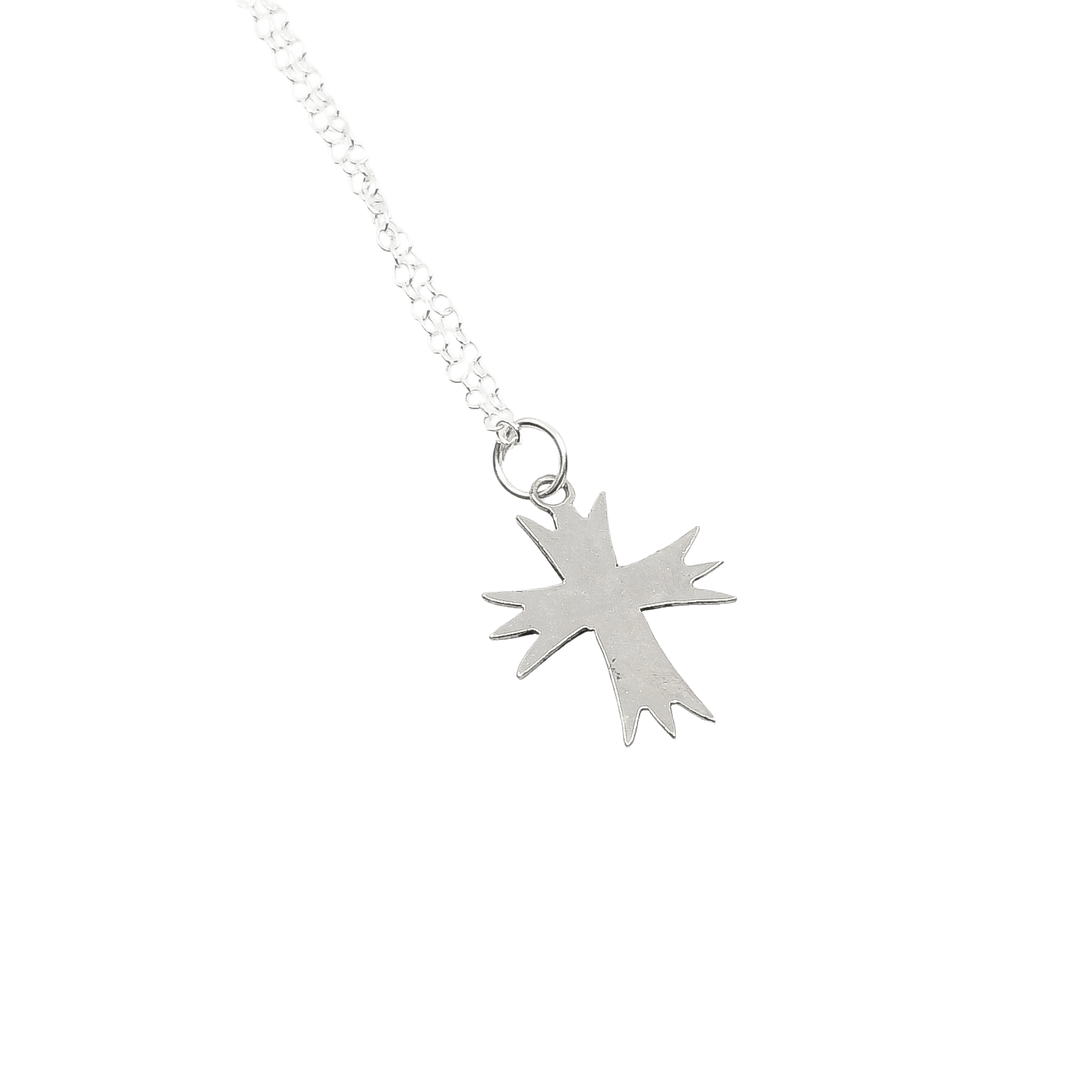 Vintage Tiny Silver Cross Pendant With Stamping - Turquoise & Tufa