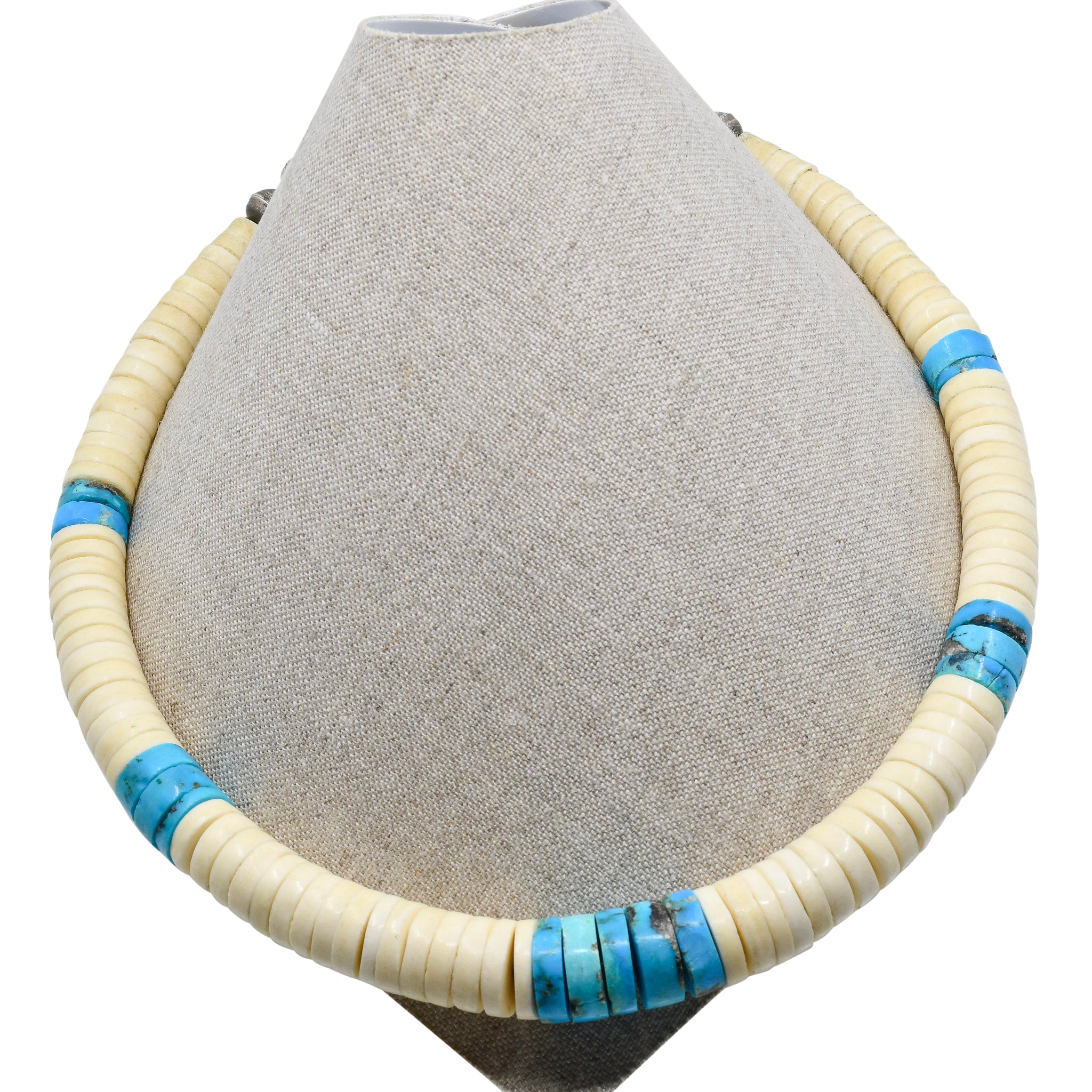 Vintage Turquoise and Shell Necklace From Santo Domingo Pueblo ...