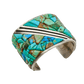 Vintage Turquoise Cobblestone Mosaic Inlay Bracelet - Turquoise & Tufa