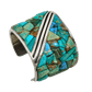 Vintage Turquoise Cobblestone Mosaic Inlay Bracelet - Turquoise & Tufa
