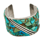 Vintage Turquoise Cobblestone Mosaic Inlay Bracelet - Turquoise & Tufa