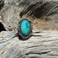 Vintage Turquoise Ring by Lorenzo Tortalita of Kewa Or Santo Domingo Pueblo - Turquoise & Tufa