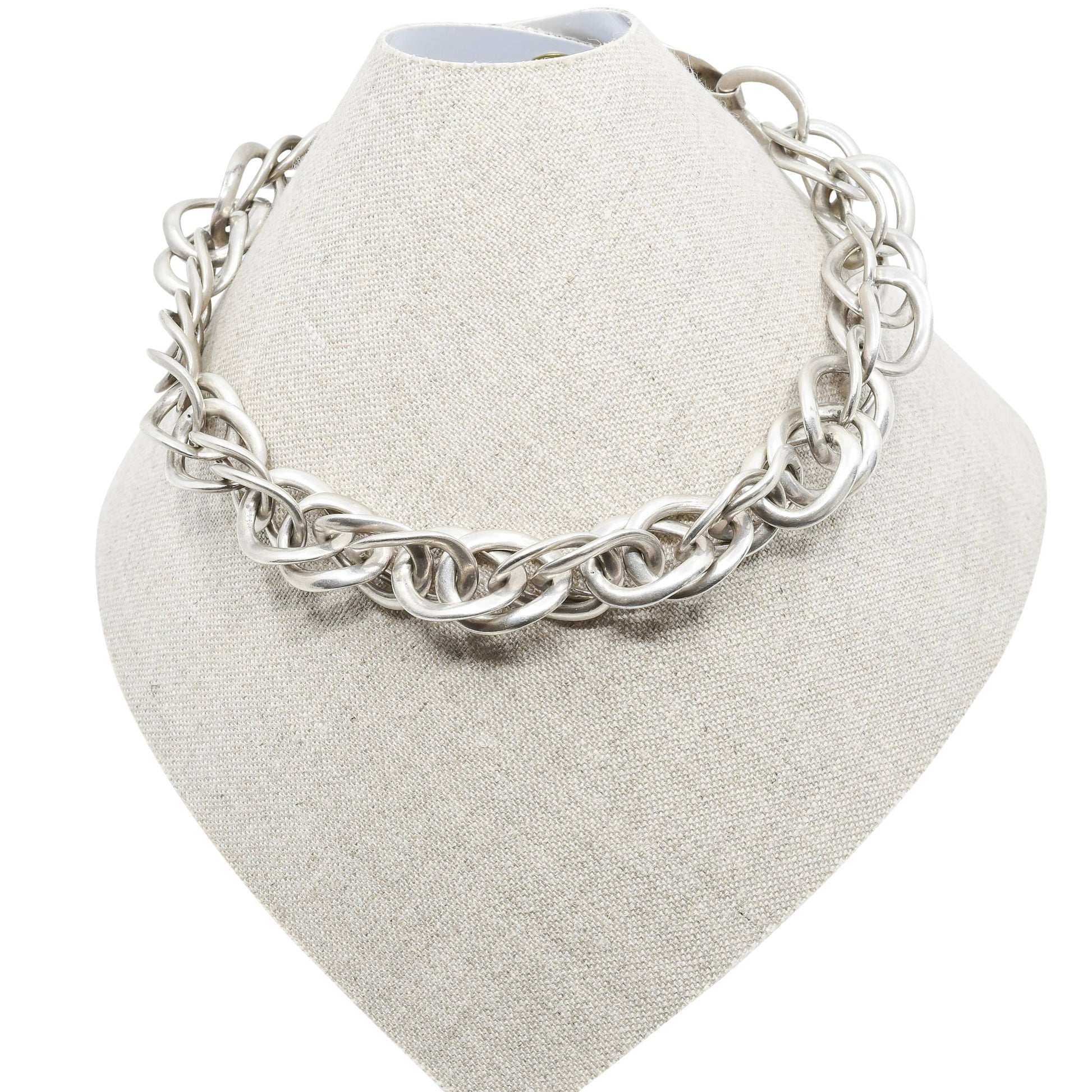 Vintage William Spratling Silver Necklace Medium Sized Links First Design Period - Turquoise & Tufa