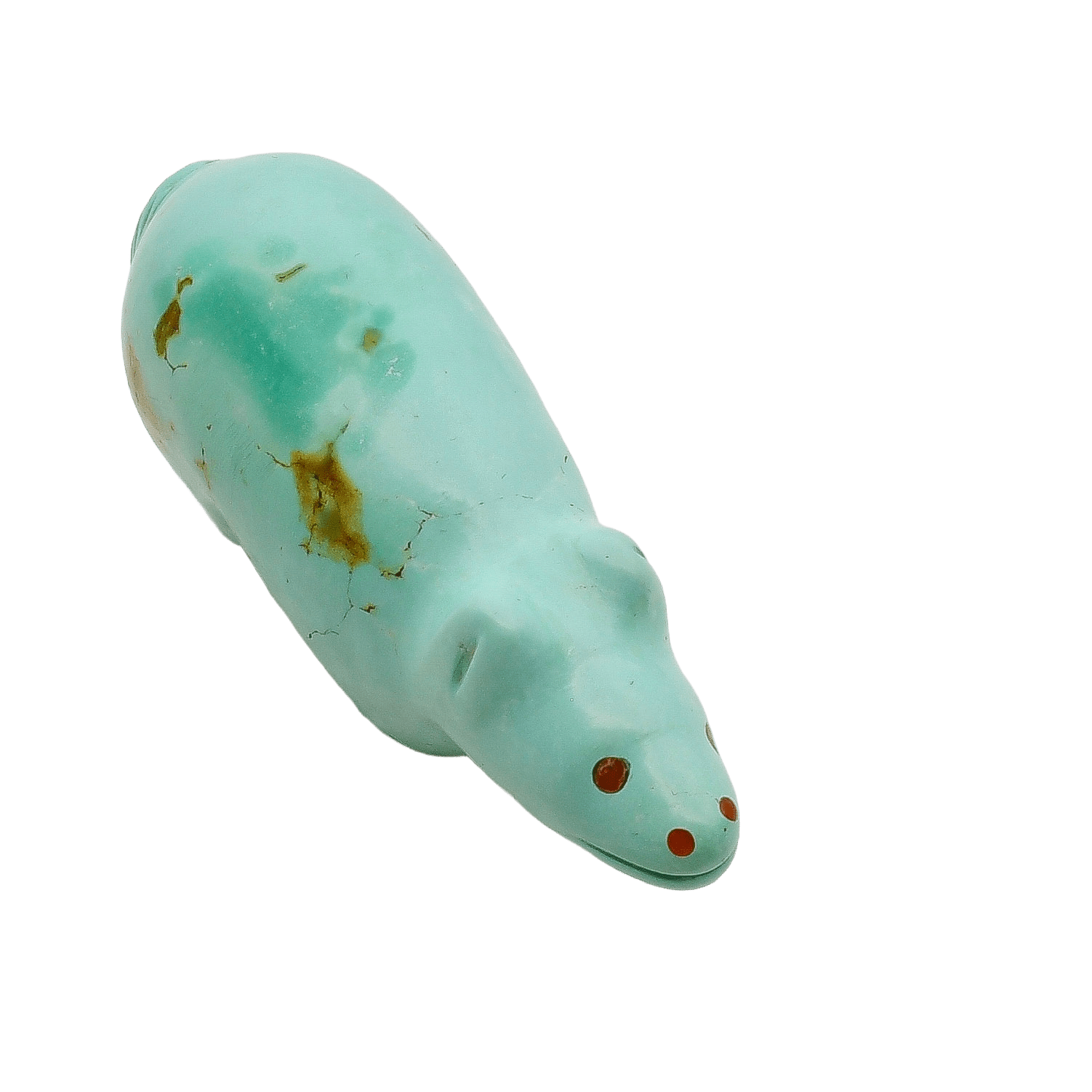 Vintage Zuni Bear Fetish of Turquoise by Peter and Dinah Gasper - Turquoise & Tufa