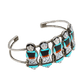 Vintage Zuni Bracelet of Inlay Maidens by Theresa Waseta - Turquoise & Tufa