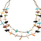 Vintage Zuni Fetish Necklace Two Strands Multiple Animals - Turquoise & Tufa
