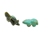 Vintage Zuni Fox Fetish of Serpentine - Turquoise & Tufa