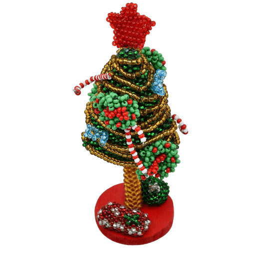 Vintage Zuni Hand Beaded Christmas Tree By Larissa Gasper - Turquoise & Tufa