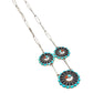 Vintage Zuni Inlay Sunface Necklace of Turquoise and Jet - Turquoise & Tufa