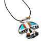 Vintage Zuni Inlay Thunderbird Pendant or Pin - Turquoise & Tufa