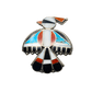 Vintage Zuni Inlay Thunderbird Pendant or Pin - Turquoise & Tufa