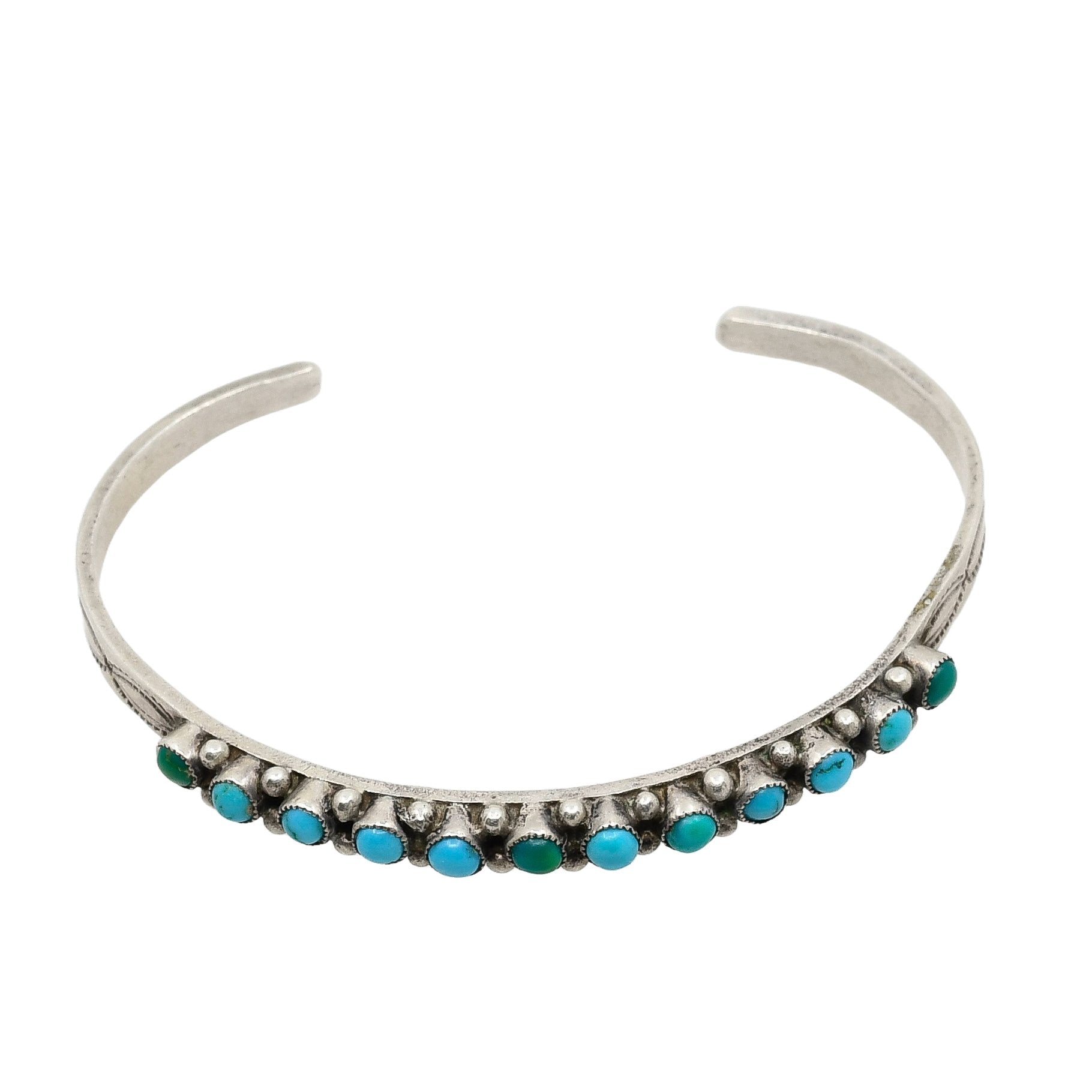 Vintage Zuni Turquoise Snake Eye Narrow Bracelet – Turquoise