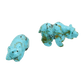 Zuni Fetish Carving Set of Turquoise Grizzly Bears Mama and Cub - Turquoise & Tufa