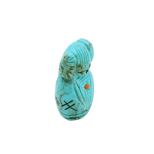 Zuni Turquoise Corn Maiden Fetish - Turquoise & Tufa