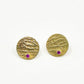 14kt Gold Disc Earrings By Keri Ataumbi - Turquoise & Tufa