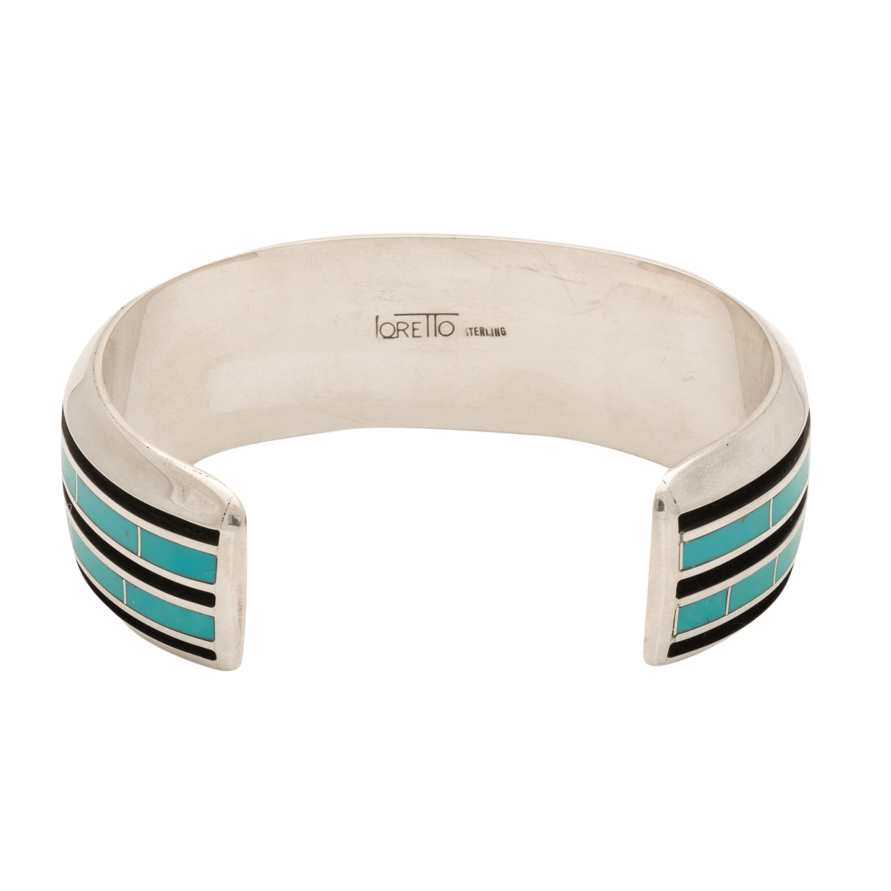 Larry Loretto Bracelet of Turquoise Channel Inlay