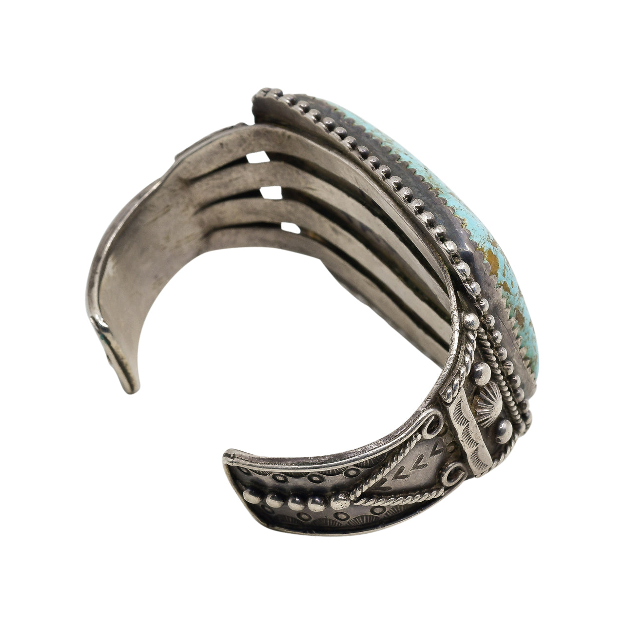 Old Estate Navajo Single Stone Turquoise Bracelet