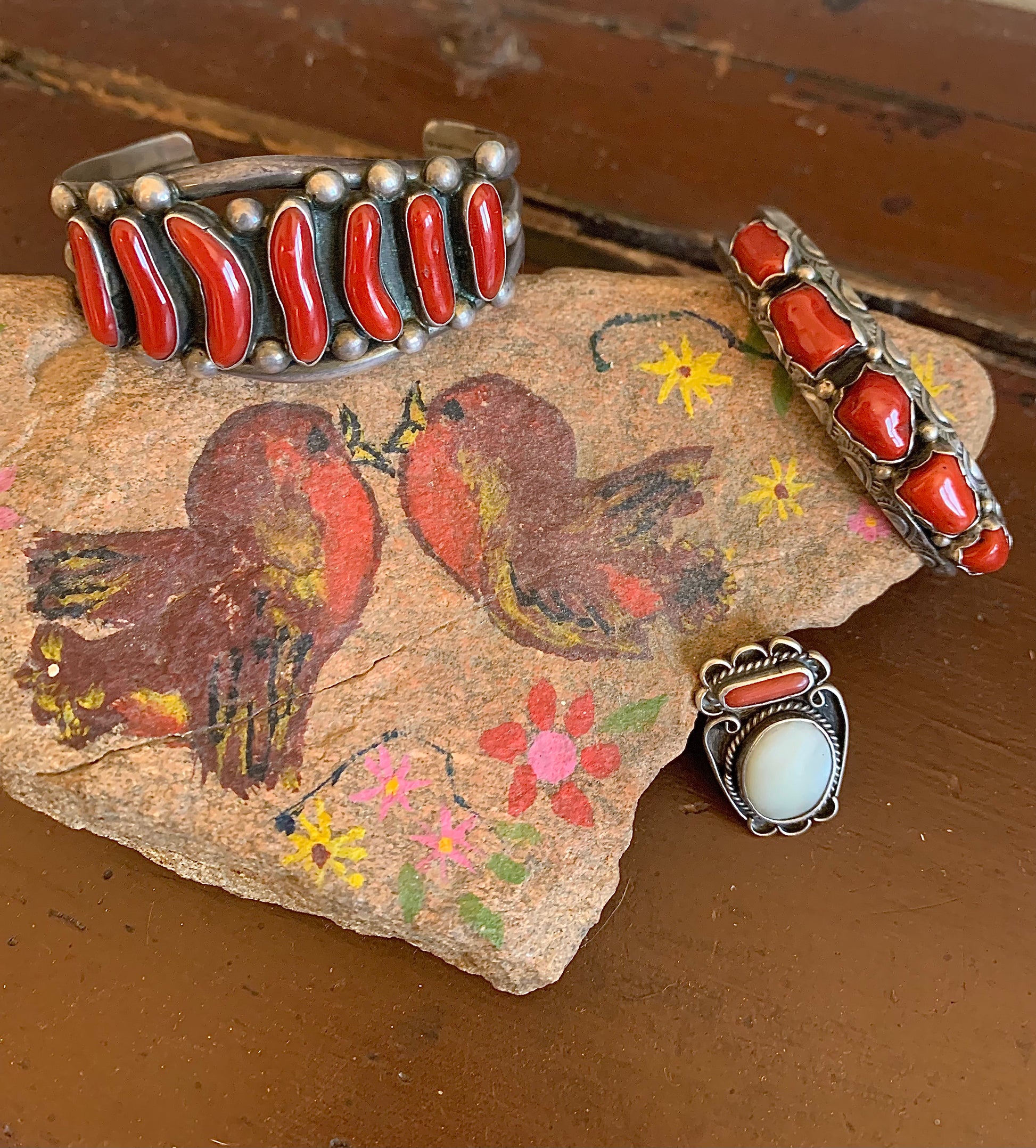 Vintage Navajo Branch Coral Bracelet