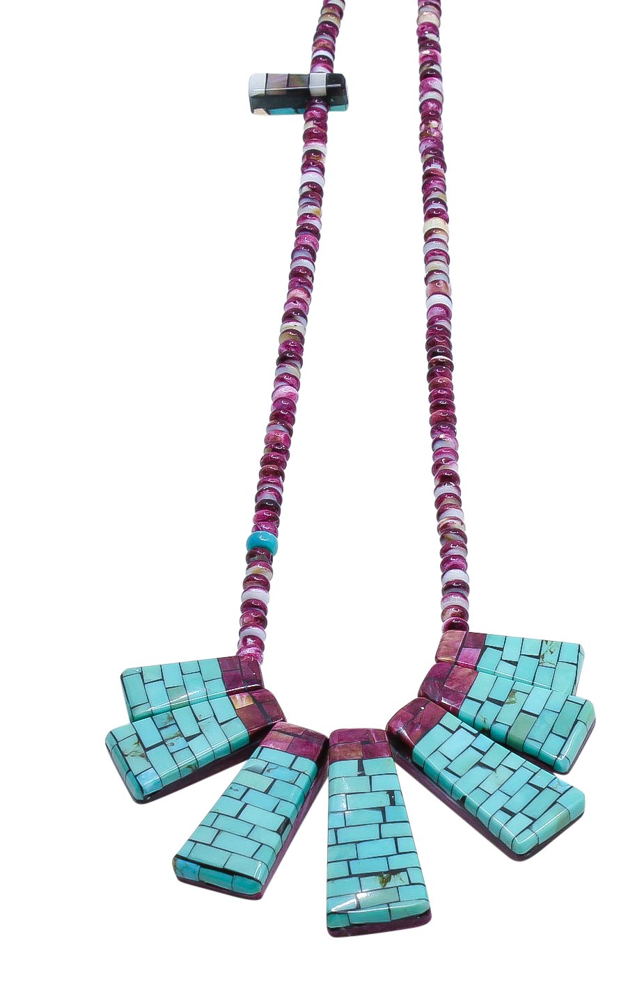 Charlene Reano Turquoise Pendant Necklace Reversible - Turquoise & Tufa