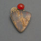 Contemporary Brooch By Mike Bird Romero of Carnelian and Agate - Turquoise & Tufa