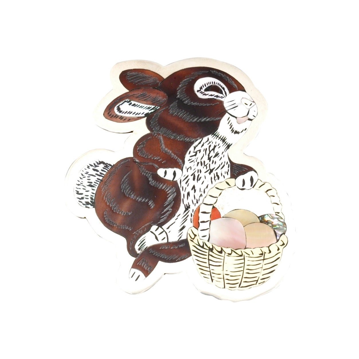 Dale Edaakie Easter Bunny Brooch - Turquoise & Tufa