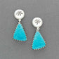 Debbie Silversmith Turquoise Dangle Earrings - Turquoise & Tufa