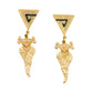 Don Supplee Dangle Earrings of 14kt Gold Maidens - Turquoise & Tufa