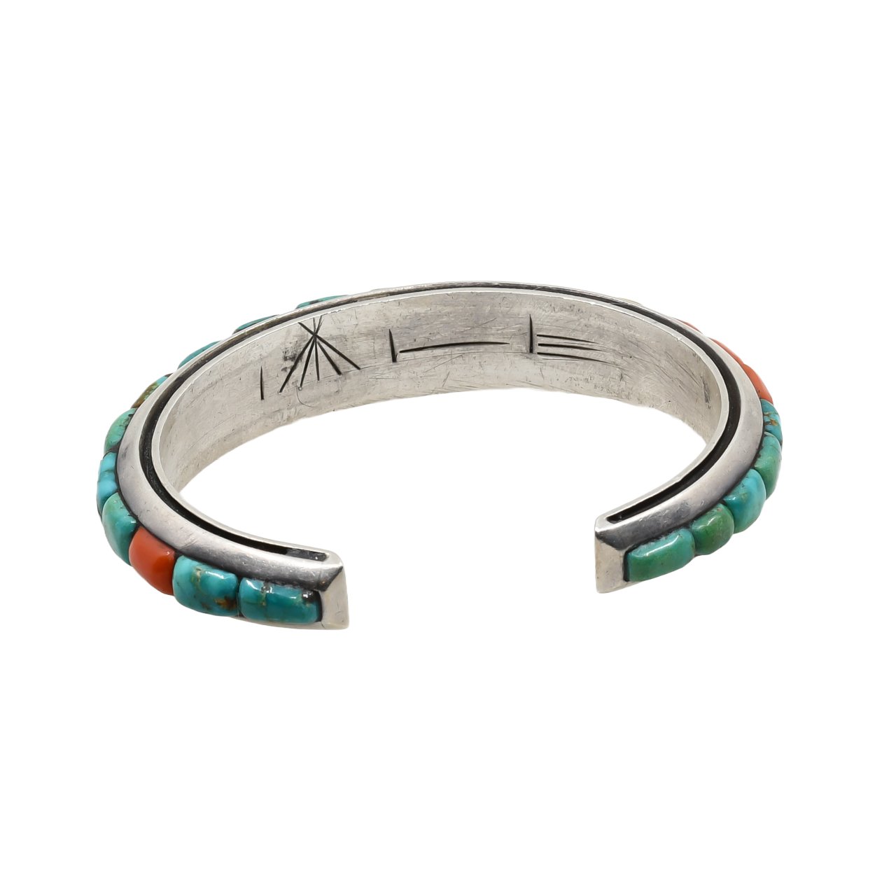 Fidel Bahe Bracelet of Turquoise Height Inlay - Turquoise & Tufa