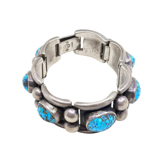 Frank Patania Sr. Link Bracelet With Natural Turquoise - Turquoise & Tufa