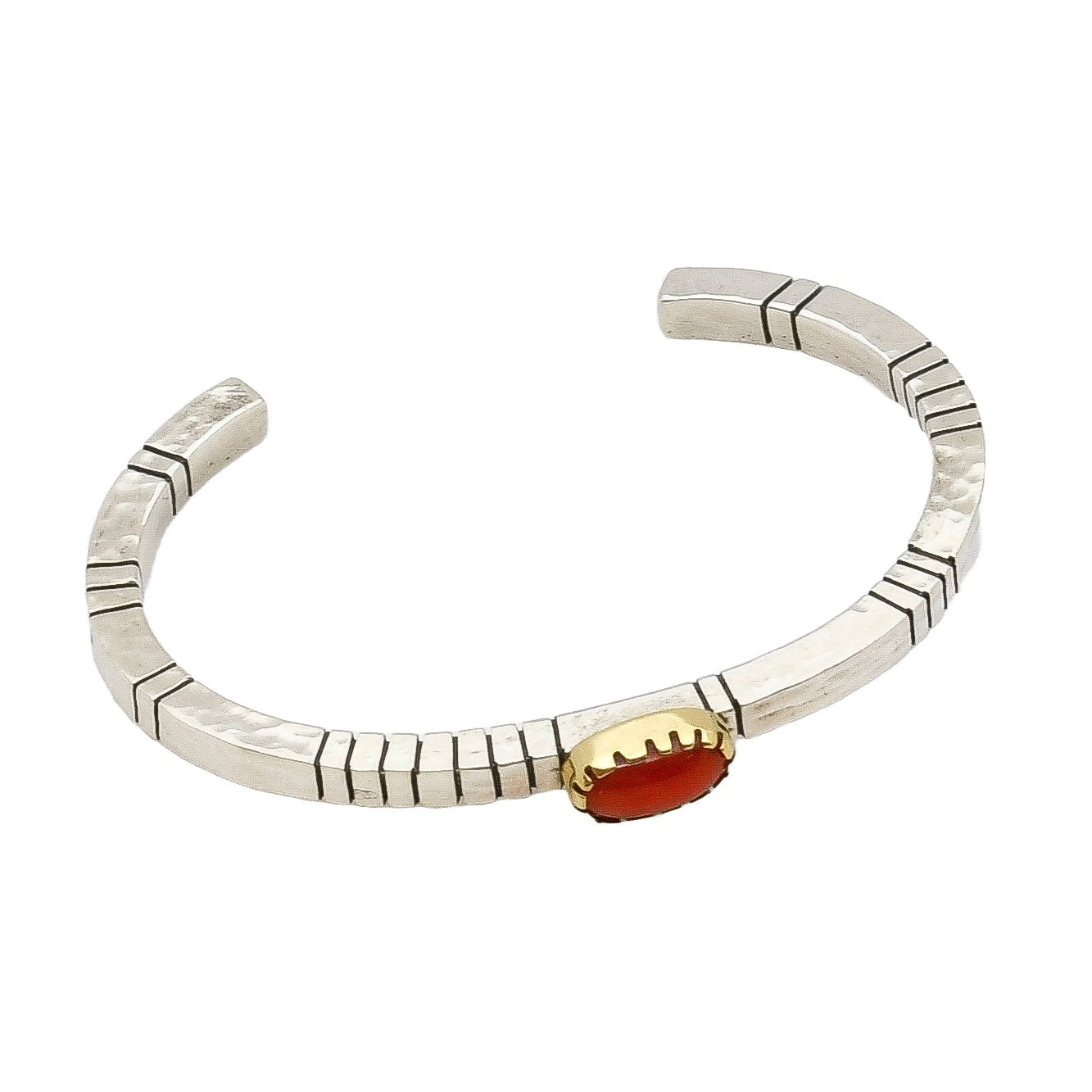 Gail Bird and Yazzie Johnson Bracelet of Natural Red Mediterranean Coral - Turquoise & Tufa