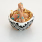 Hand Built Pottery Easter Basket And Eggs From San Felipe Pueblo - Turquoise & Tufa