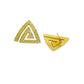 Harvey Begay Earrings of 14kt Gold Triangles - Turquoise & Tufa