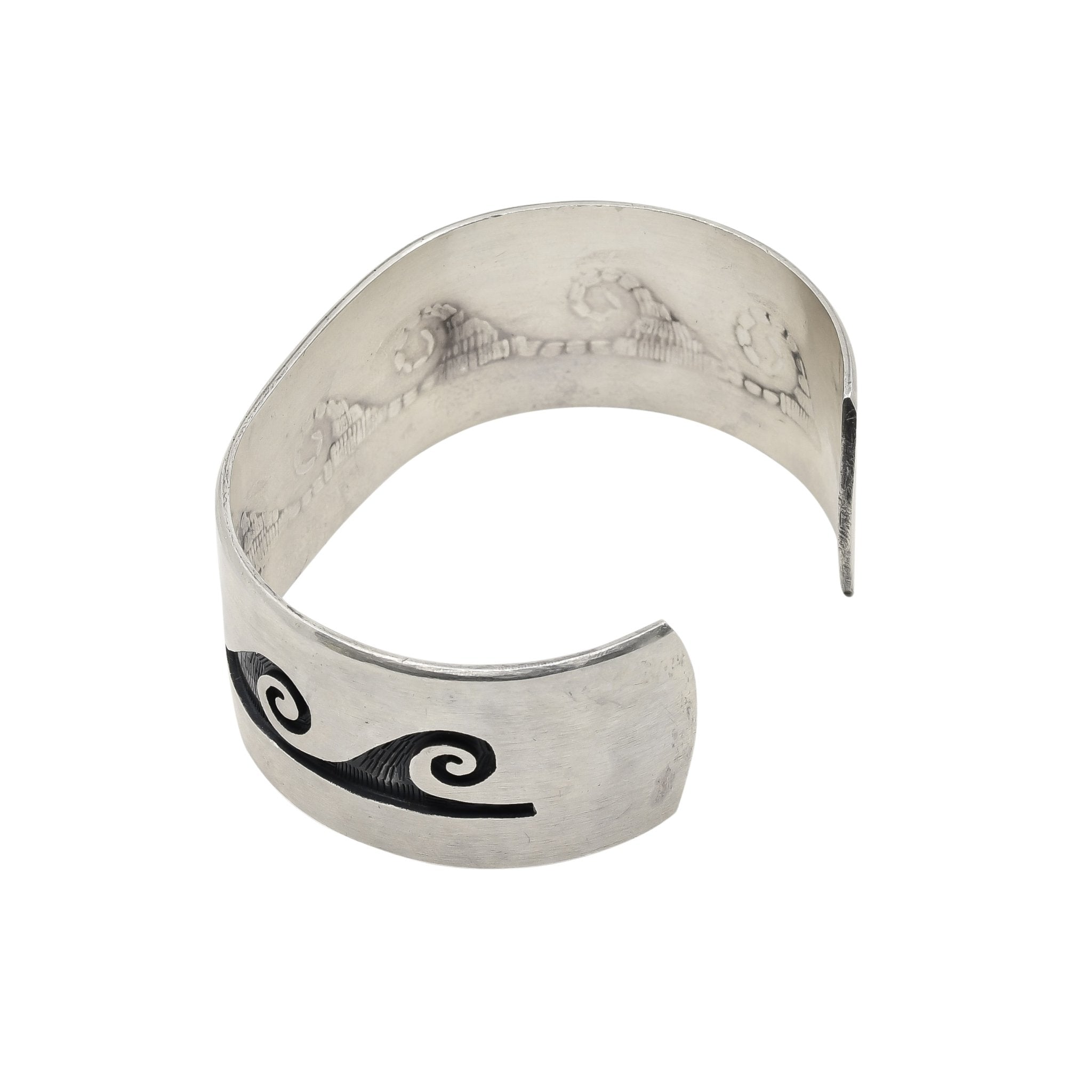 Hopi Overlay Water Wave Bracelet by Andrew Saufkie