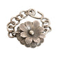 James Faks Sterling Silver Flower Link Bracelet - Turquoise & Tufa