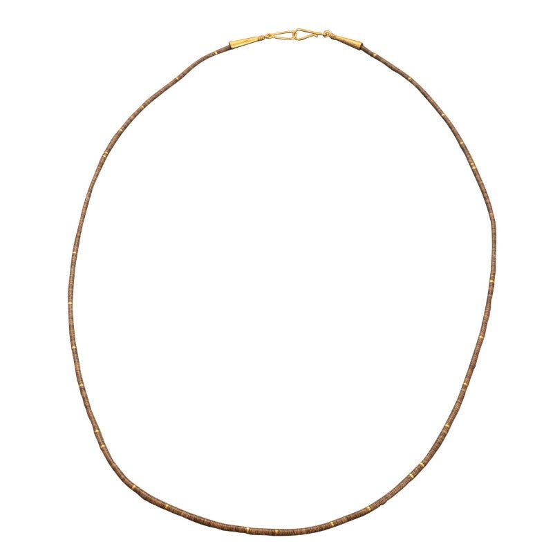 Joe And Terry Reano Micro Bead Necklace With 14kt Gold - Turquoise & Tufa