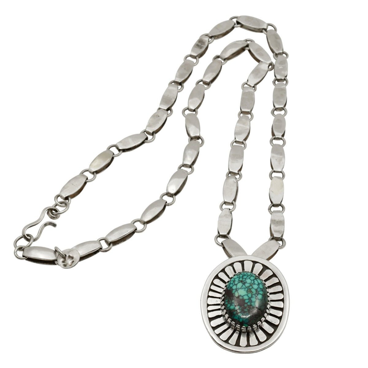 Julian Lovato Necklace of Silver and Turquoise – Turquoise & Tufa