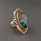 Large Navajo Ring of Turquoise and Silver By Bob Robbins - Turquoise & Tufa