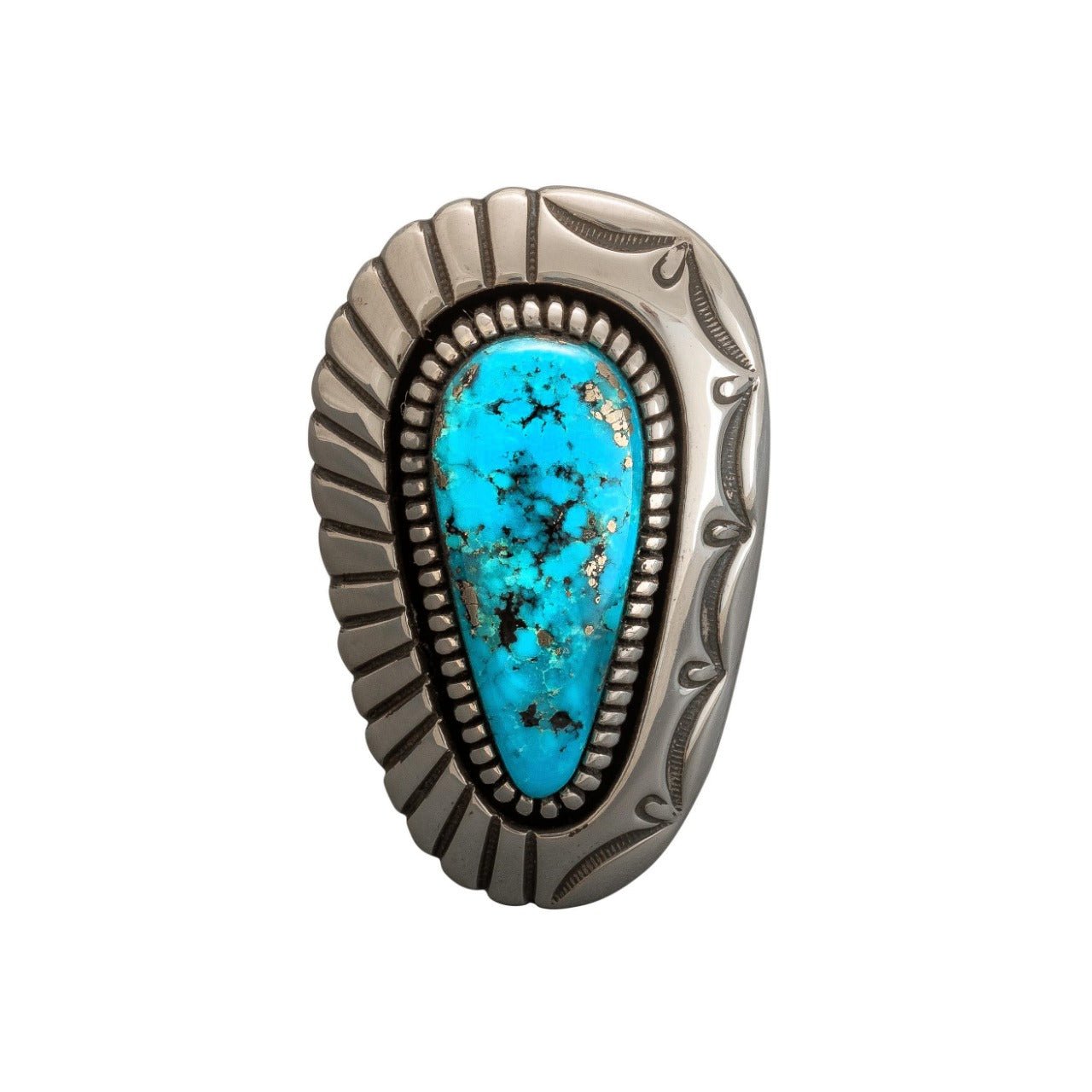 Large Ring by Jennifer Curtis of Natural Morenci Turquoise - Turquoise & Tufa