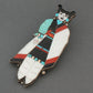Large Vintage Zuni Inlay Pin of a Hopi Maiden - Turquoise & Tufa