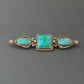 Liz Wallace Navajo Bar Pin With Natural Turquoise in Silver - Turquoise & Tufa