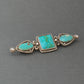 Liz Wallace Navajo Bar Pin With Natural Turquoise in Silver - Turquoise & Tufa